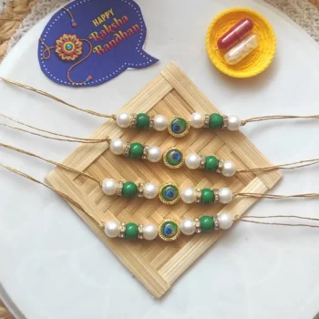 Peacock moti rakhi 60