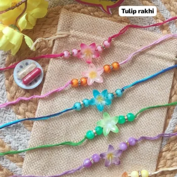 Tulip flower rakhi 62