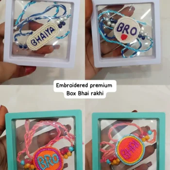 Embroidery premium box rakhi 72