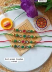 Red green Kundan rakhi 67