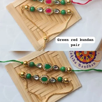 Green red Kundan pair 238