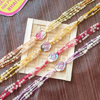 Flower pearl rakhi 252