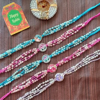 Flower pearl rakhi 254