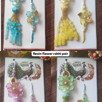 Resin flower rakhi pair 330