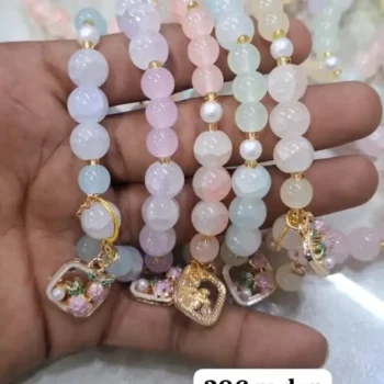 Heavy charm glass bracelet 381