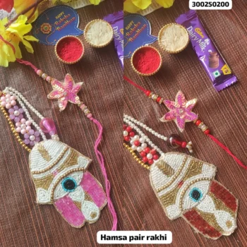 Hamsa pair rakhi 376