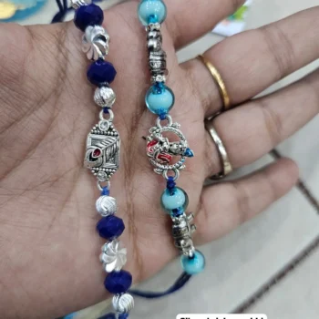 Silver krishna rakhi 607